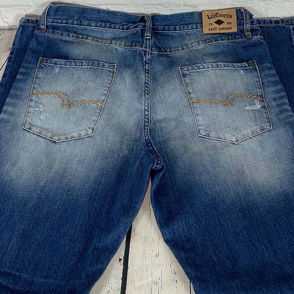 Lee Cooper Mens Owen Distressed Slim Fit Jeans 38